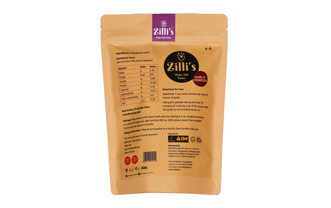 Zilli's Garlic Powder    Pack  250 grams